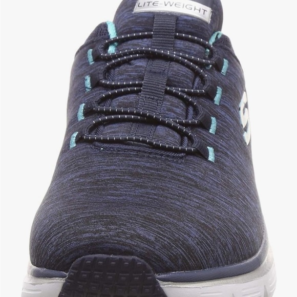 Skechers Fashion Fit-Up A Level MEMORY FOAM Sneakers *Navy/Turquoise* - Picture 2 of 7